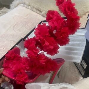 Elegant Floral Pink Women's Heels